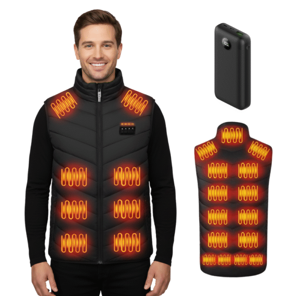 ULTRAPOPP Heated Vest with 20000mAh Rechargeable Battery Pack, 3 Heat Levels, 21 Heating Zones