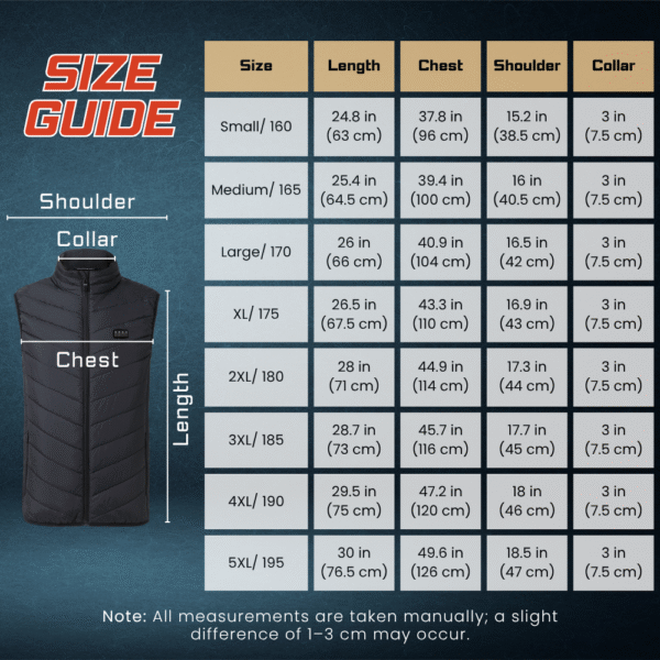 ULTRAPOPP Heated Vest with 20000mAh Rechargeable Battery Pack, 3 Heat Levels, 21 Heating Zones - Image 5